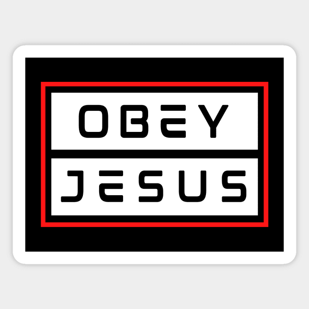 Obey Jesus | Christian Typography Magnet by All Things Gospel